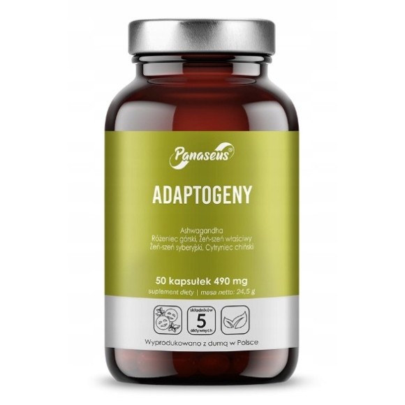 Yango Panaeus ADAPTOGENY ashwagandha żeń-szeń różeniec górski 50 kapsułek